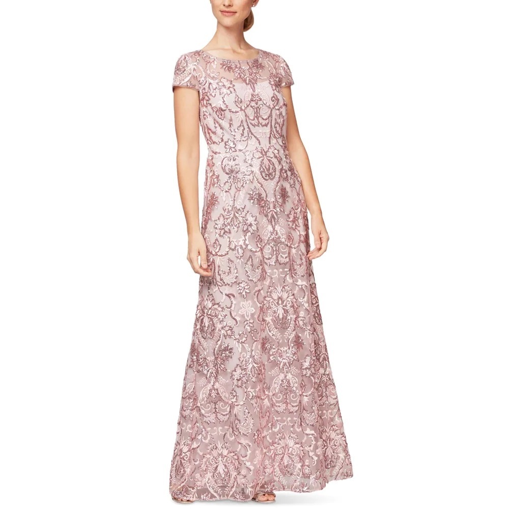 Alex evenings formal dress rose gold dress